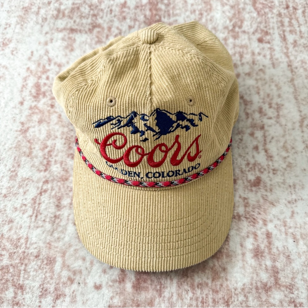 Coors Banquet Denver Colorado Corduroy Hat Snapback Beige Adjustable Cap